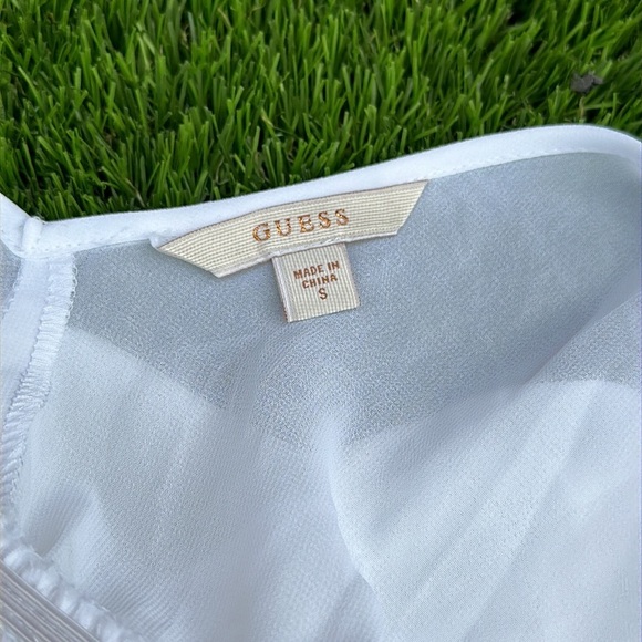 Guess White High Low Sundress with Cap Sleeves Size S - Picture 10 of 12